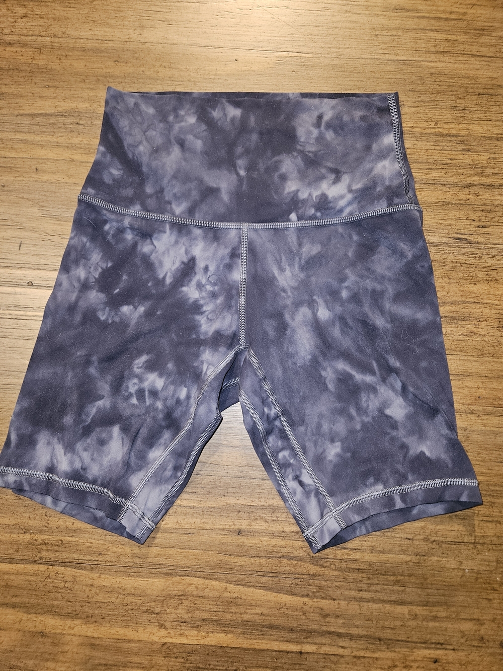 lululemon athletica Gray Tie-Dye High-Rise Bike Shorts